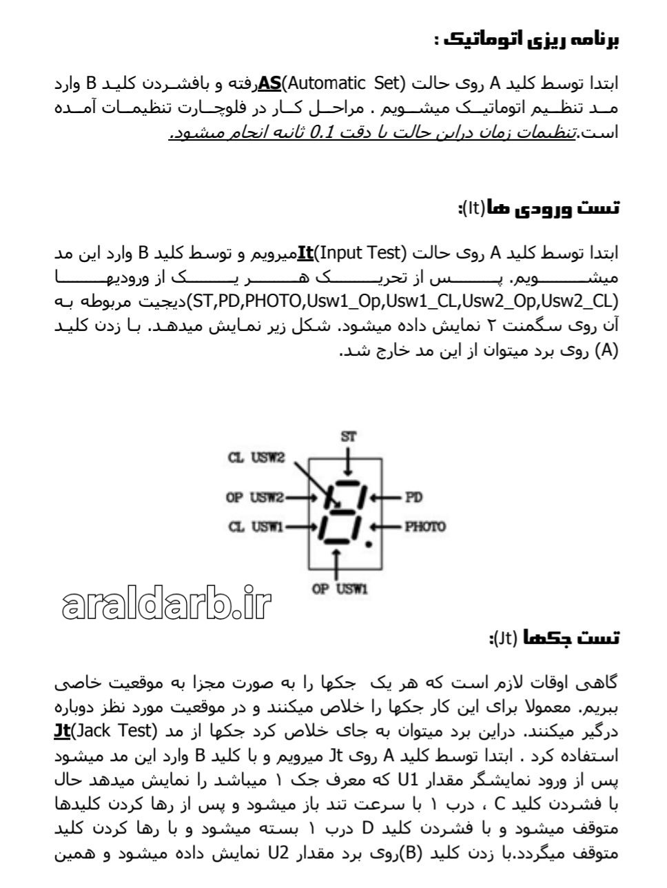 تست ورودی ها در برد MS1