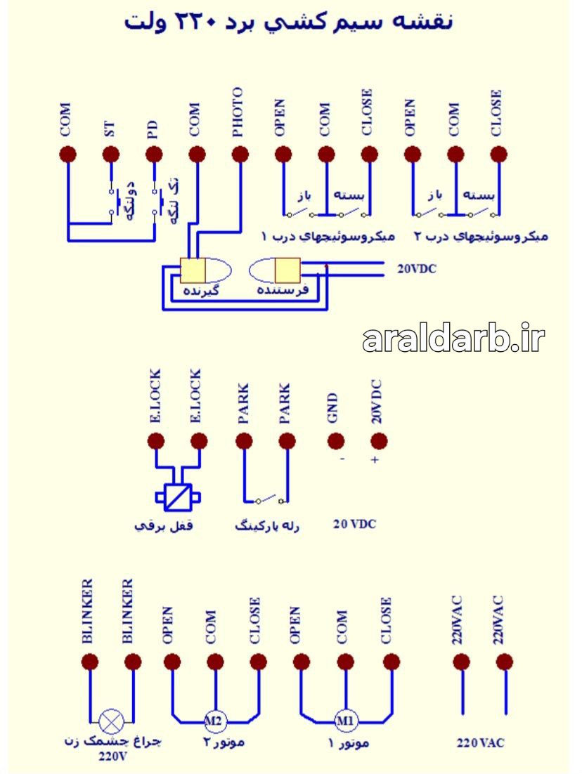 نقشه سیم کشی برد 220 ولت MS1